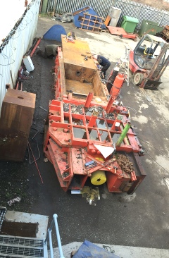 Logeman 245 being stripped down at Higgins Balers yard